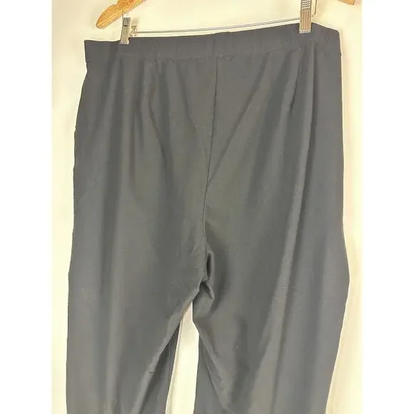 Eileen Fisher Washable Stretch Crepe Pants Full Length Blk Pockets Plus Size 3X - Picture 7 of 9